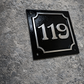 Square house number plaque- cast aluminium - art nouveau 3