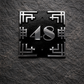 Art deco cast aluminium square house number sign