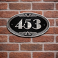 Cast Aluminium Oval House Number Sign – Art Deco Hotel Room Number Plaque