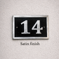 cast aluminium rectangle house number sign - satin finish