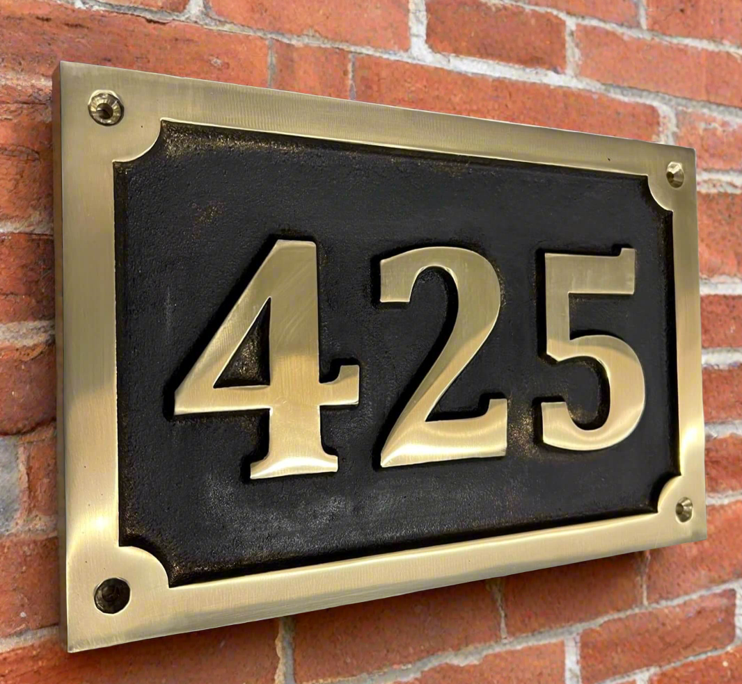 Bronze house number sign 