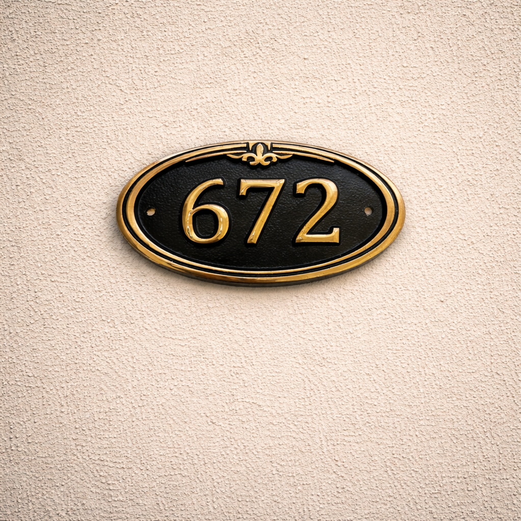boutique hotel room number sign