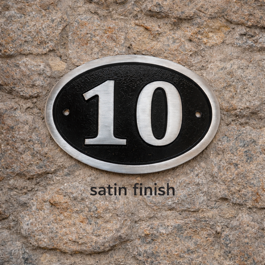 cast aluminium number sign satin finish