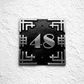 Art deco cast aluminium square house number sign
