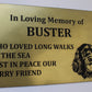 Brass memorial plate