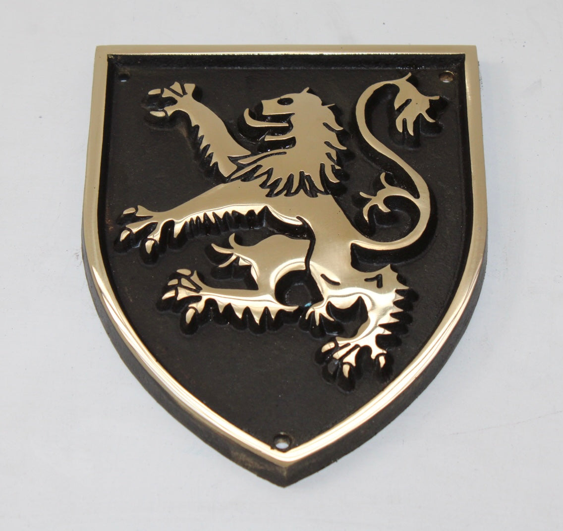 Scottish lion bronze shield