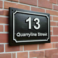 Modern address cast plaque