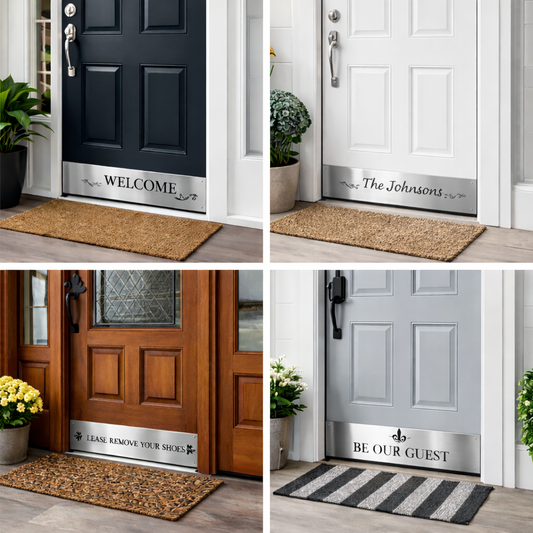 Custom Engraved Solid Aluminium Door Kick Plate – Made to Measure