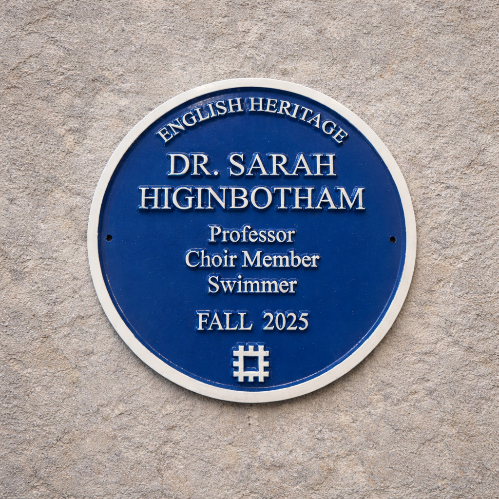 Blue Heritage Style Plaque – Cast Aluminium House Sign with Raised Lettering