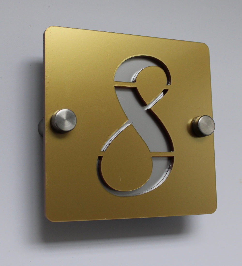 acrylic house sign gold