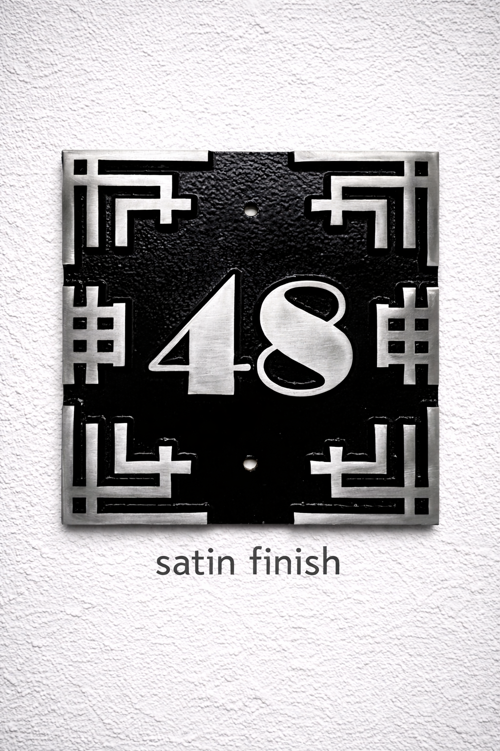 Art deco cast aluminium square house number sign