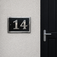 cast aluminium rectangle house number sign