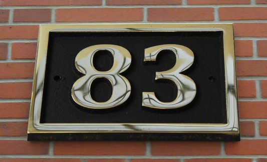 House number sign plaque