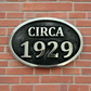 circa date plaque in aluminium