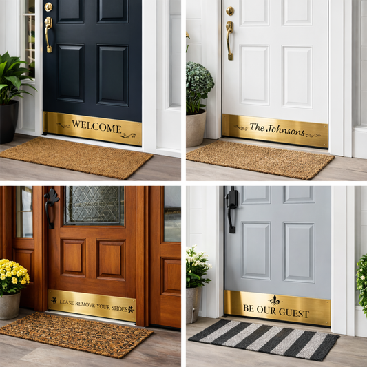 Brass kick plate door