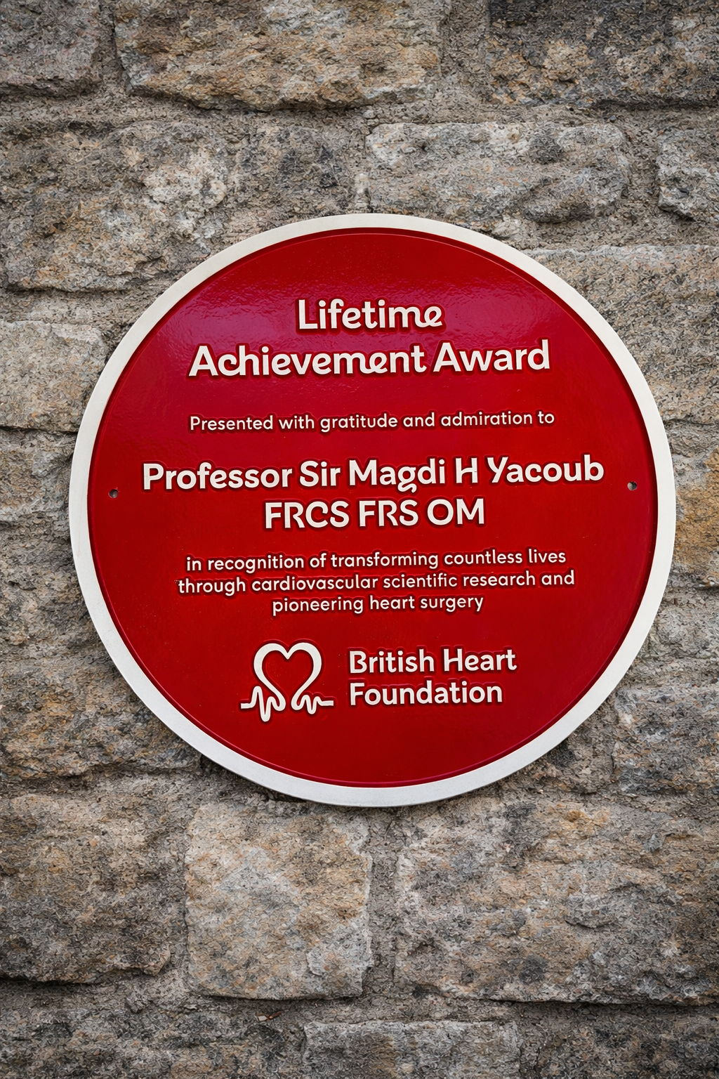 Red heritage plaque - commemorative wall sign