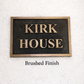 Bronze rectangle house sign - brushed finish