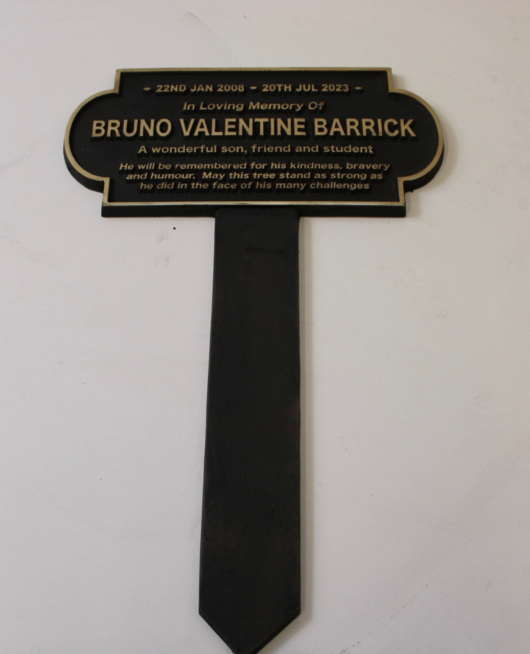 Memorial Bronze Plaque with Stake