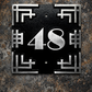 Art deco cast aluminium square house number sign