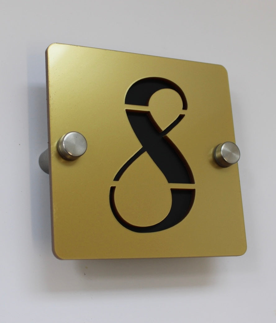 acrylic house sign gold