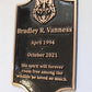 Copper memorial sign