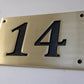 Brushed bronze number plate 