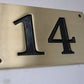 Brushed bronze number plate 