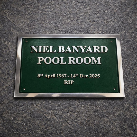 Memorial plaque in aluminium metal 