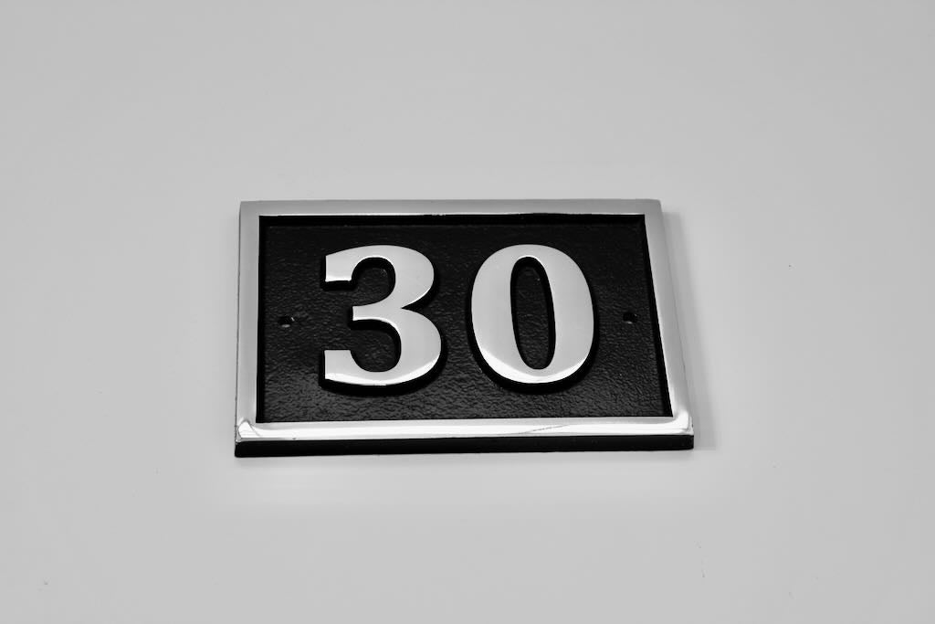 house number sign rectangle in black