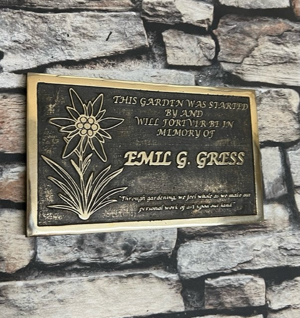 memorial plaque with sunflower