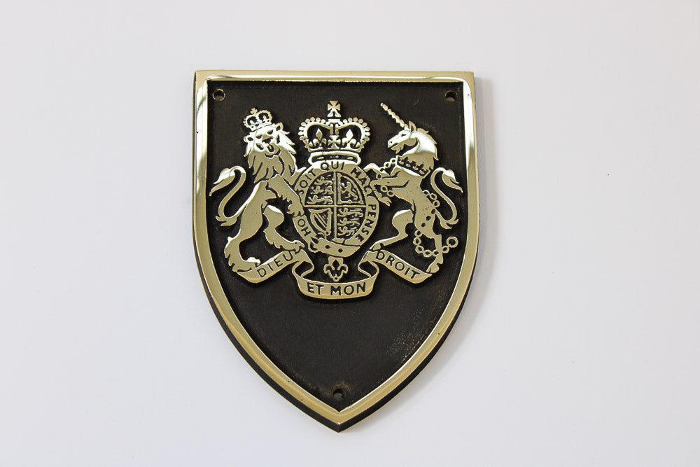 Armoiries en bronze du bouclier du Royaume-Uni