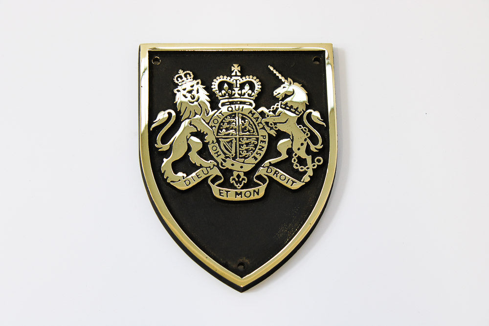 Armoiries en bronze du bouclier du Royaume-Uni