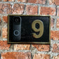 Modern address sign with smart doorbell