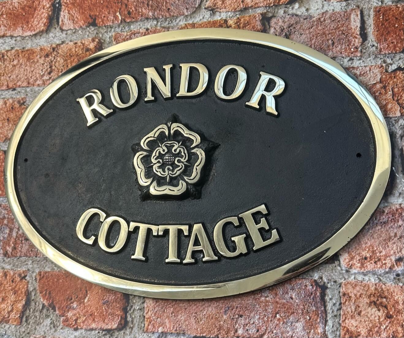 Bronze Name Sign with tudor rose