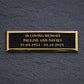 memorial bench plaque