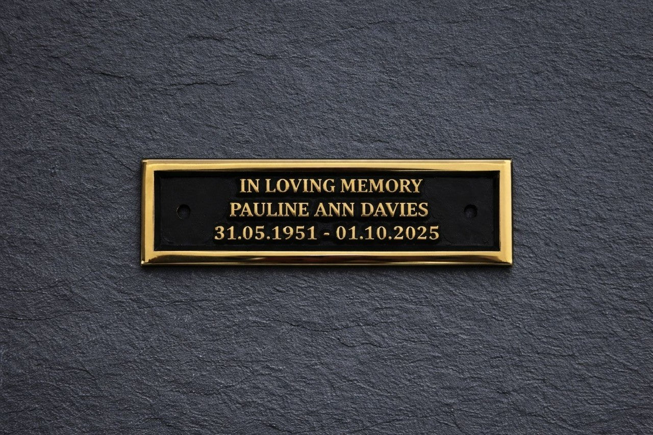 memorial bench plaque