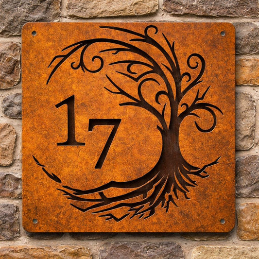 corten steel sign