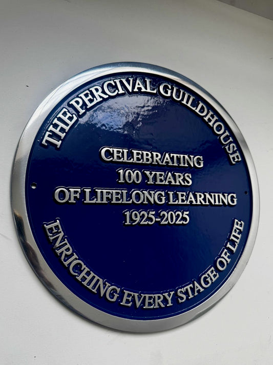 Dark Blue Heritage Style Plaque in Polished Cast Aluminium