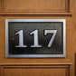 house number sign rectangle in gunmetal grey