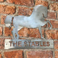 horse equestrian sign sanded finish