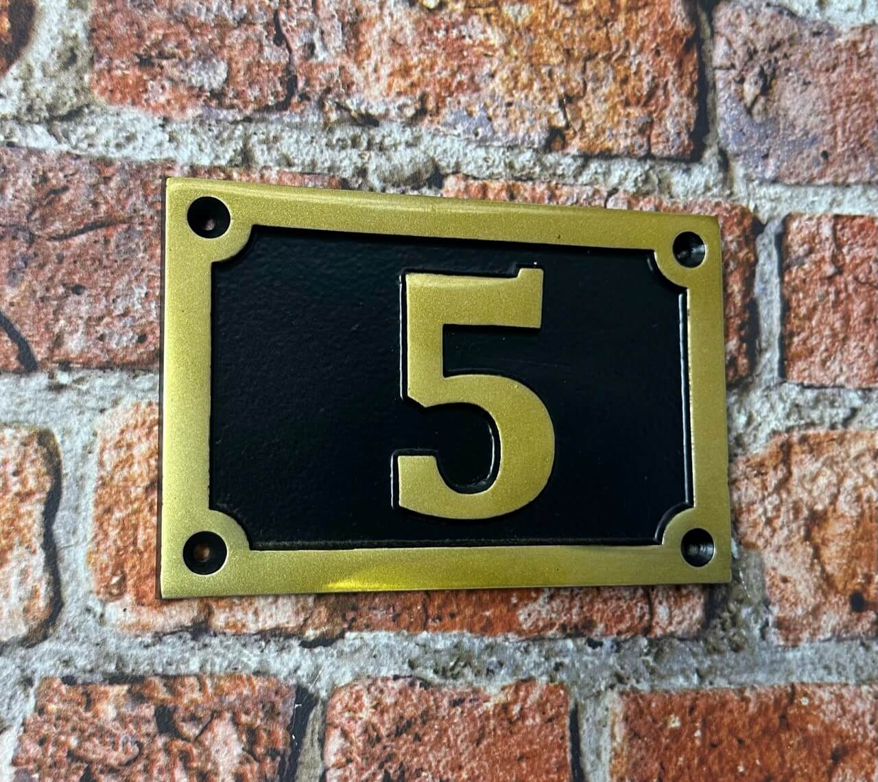 aluminium number sign in gold finish
