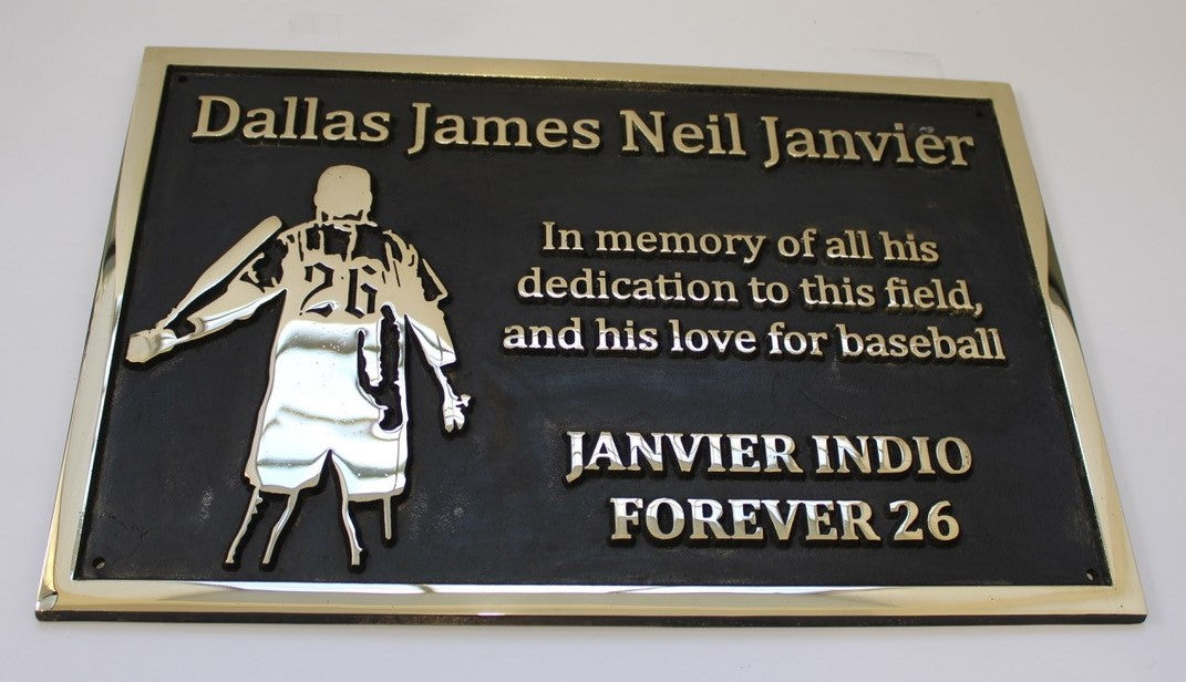 bronze memorial plaque with custom image
