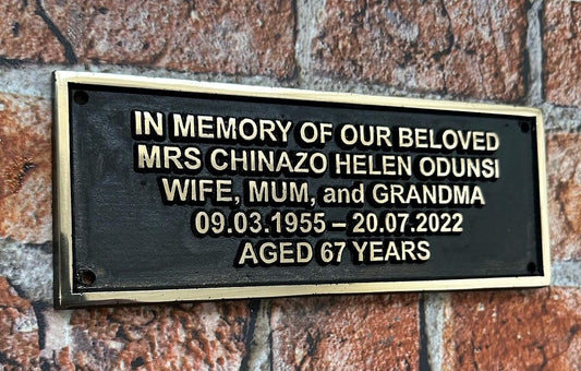 memorial bench plaque