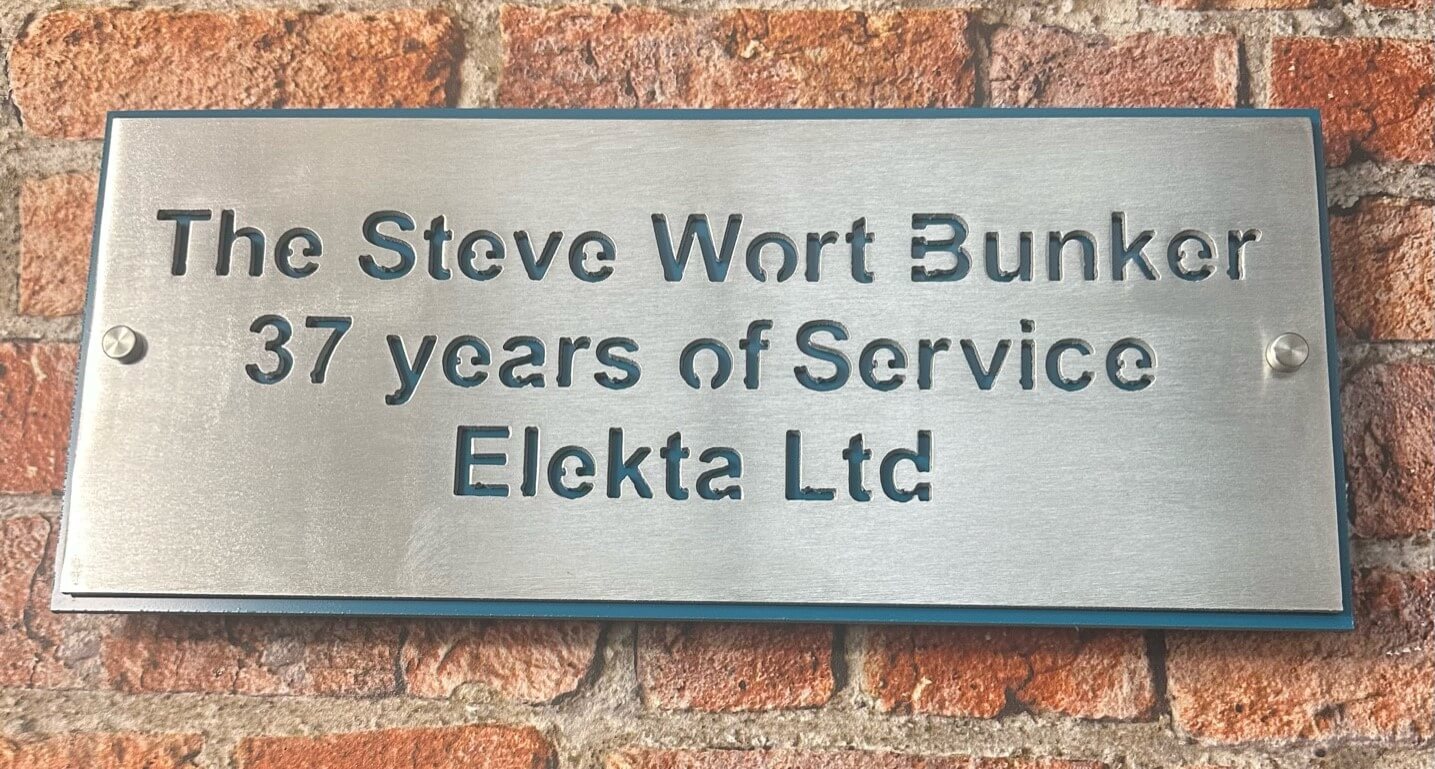 contemporary house sign in aluminium