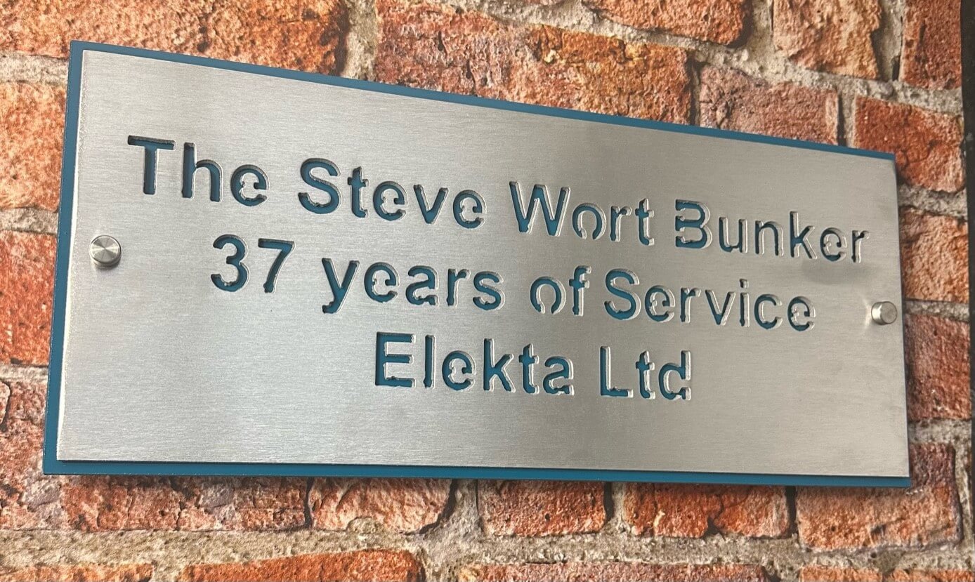 contemporary house sign in aluminium