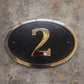Cast Bronze Oval House Number Sign – Polished Raised Number