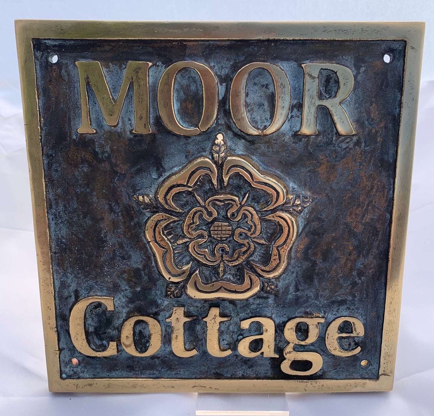 Metal House Sign Bronze with Tudor Rose
