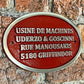 Custom Sign in Aluminium Oval shape in red