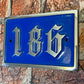 Traditional Door Sign Aluminium blue background