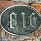 Numbered wall sign traditional style oval patina